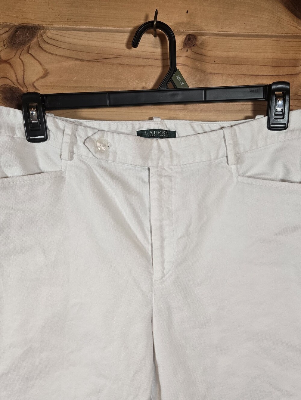 Lauren Ralph Lauren LRL Women's Tailored Straight Leg Stretch Denim 14 White EUC